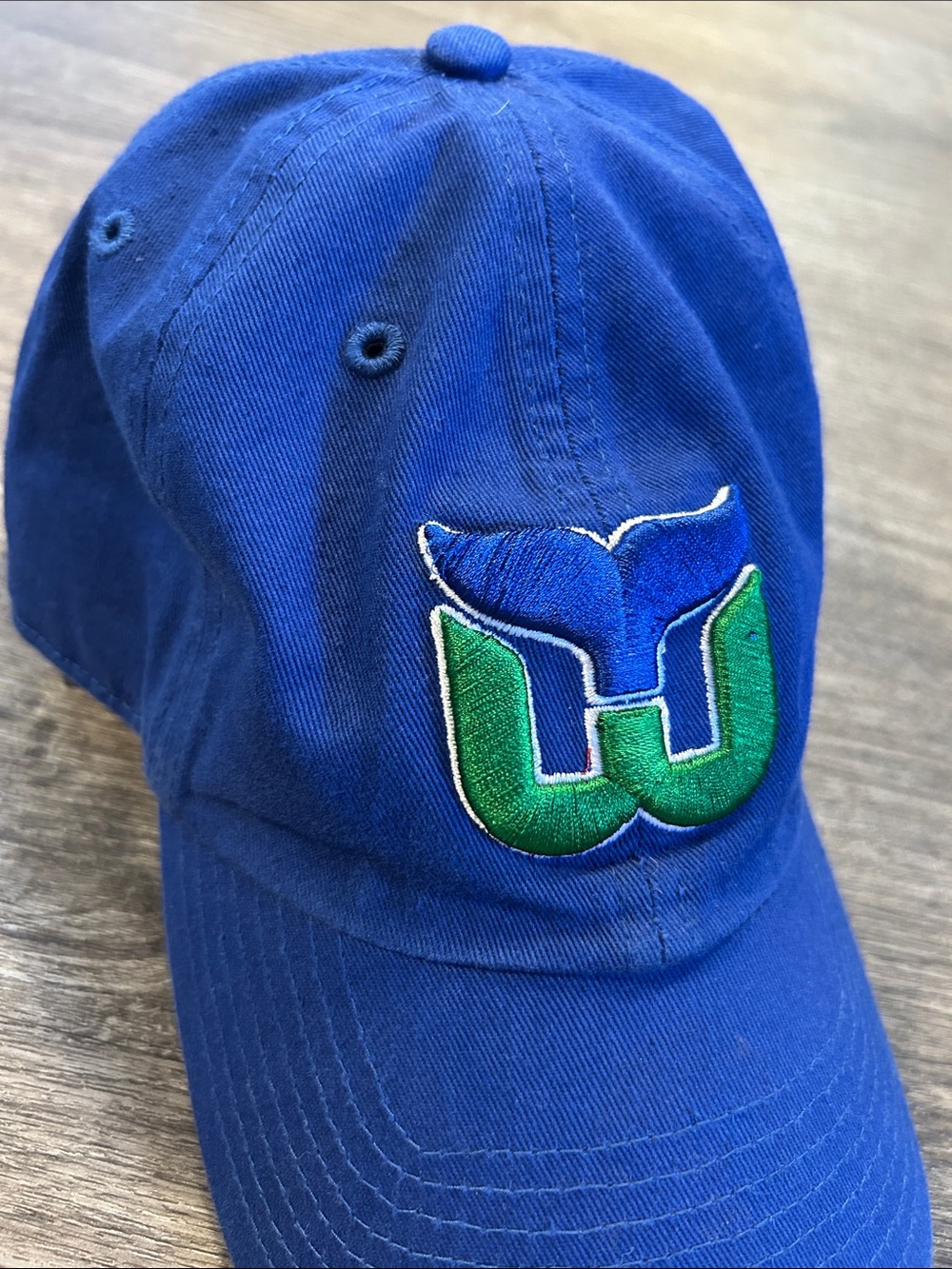 47 Brand Vintage Hockey Hartford Whalers NHL Blue Strapback Hat OSFA